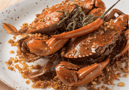 Crab Sauteed with Olive Oil and Garlic