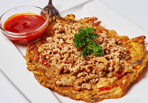 Tortang Talong with ground pork
